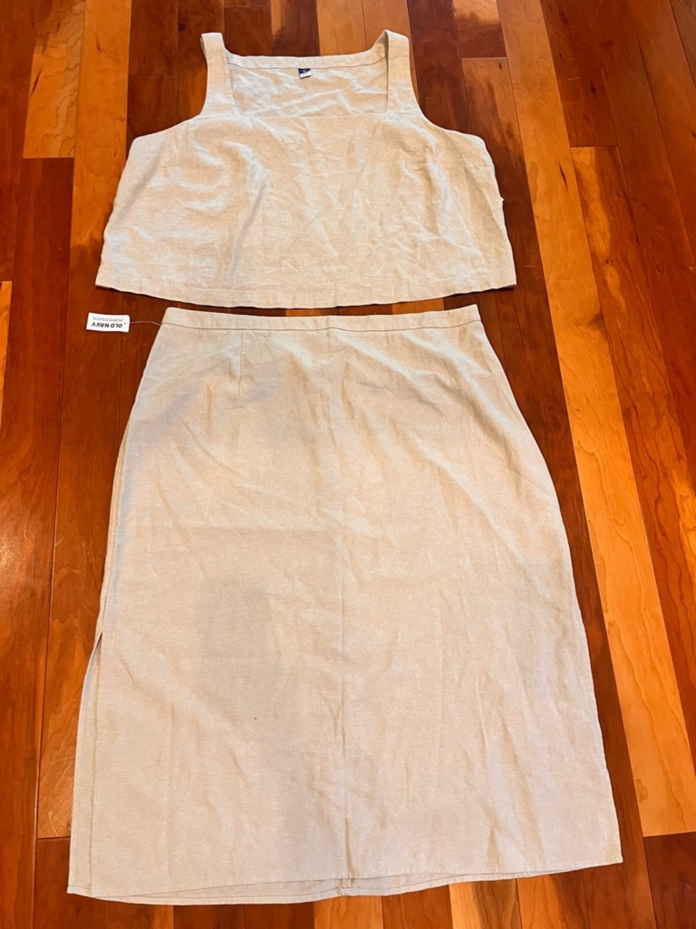 NWT Old Navy 2 Pc Set Top 2XL Bottom XL Linen Blend Summer Perfect Cruise Resor